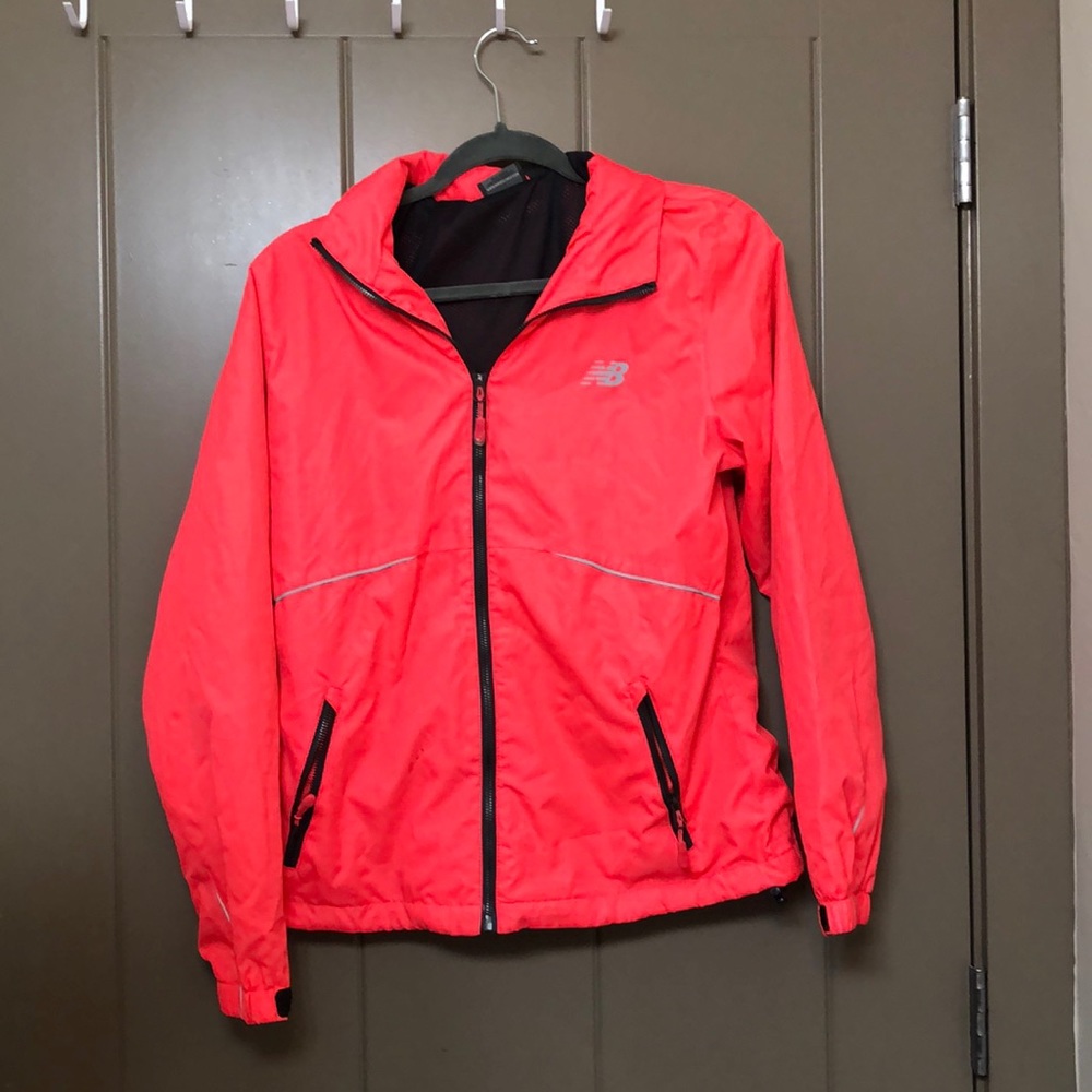 Neon pink orange running jacket
